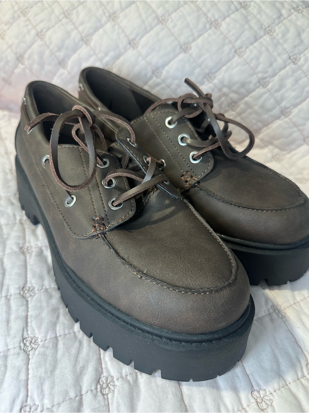 NOBO Brown Women's Boat Shoes with Lug Sole